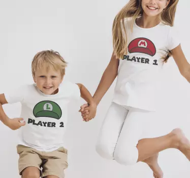 Pelaaja yksi ja pelaaja kahdenlaisia t-paitoja - Tenstickers