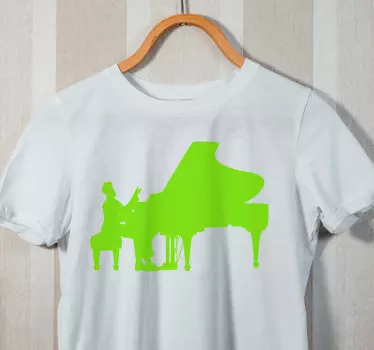 Pianonsoittaja siluetti t-paita - Tenstickers
