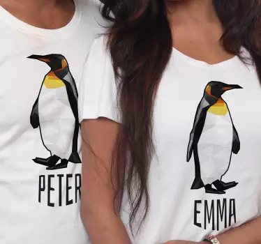 Pingviini rakkaus pari äiti ja tytär t-paita - Tenstickers