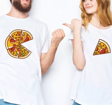 Pizza sattuma ja trozos samanlaiset paidat - Tenstickers