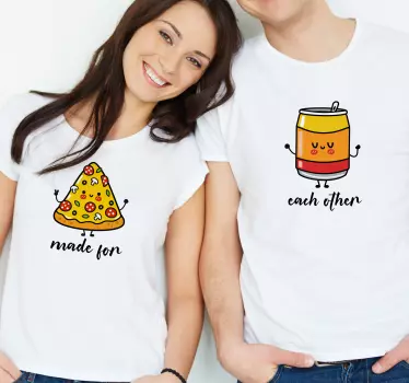 Pizzan ja limsan yhdistelmä t-paita - Tenstickers
