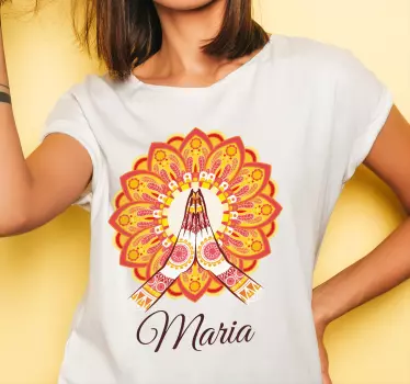 Punainen keltainen mandala nimellä t-paita - Tenstickers