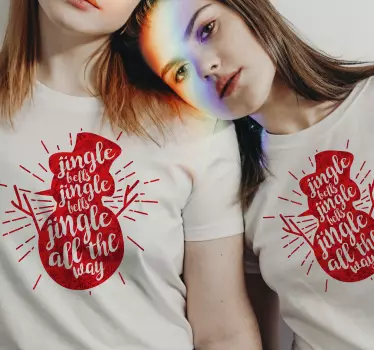 Punaiset lumihiutaleet paita jouluun - Tenstickers
