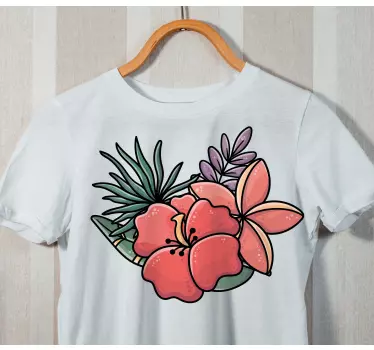 Punaiset piirretyt kukat paita lapselle - Tenstickers