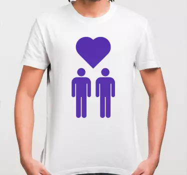 Purppura rakkauden symboli parin t-paita - Tenstickers