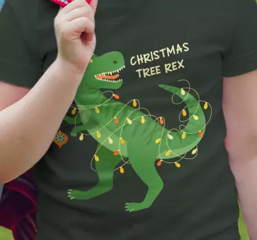 T Rex joulukuusi joulu t-paita - Tenstickers