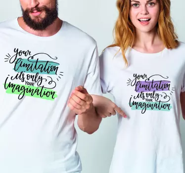 Rajoittunut mielikuvituslainaus parin t-paita - Tenstickers