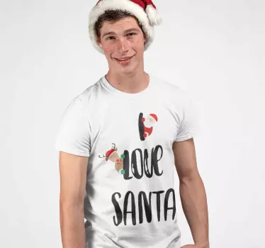 I love Santa joulu t-paita - Tenstickers