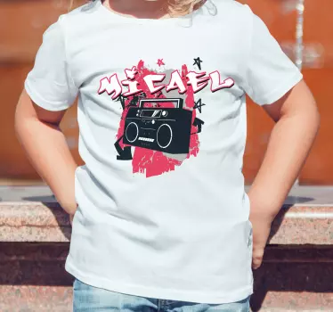 Retro boombox tunnelma lasten t-paita - Tenstickers