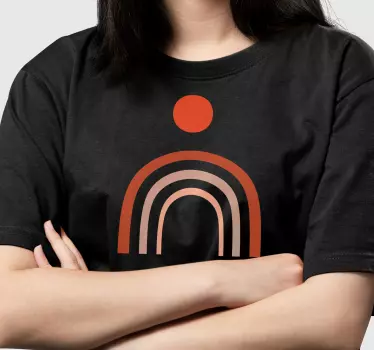 Retro sateenkaari auringon kanssa t-paita - Tenstickers