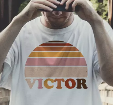 Retro värikäs auringonlasku t-paita - Tenstickers
