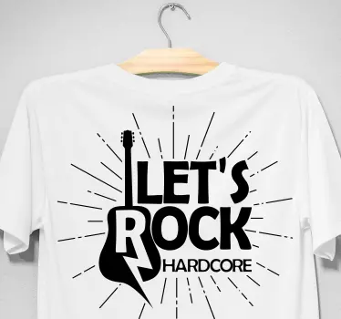 Rock-musiikki kitara ja teksti t-paita - Tenstickers