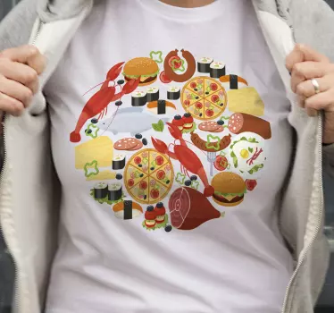 Ruokaharrastajien hauska t-paita - Tenstickers