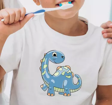 Sarjakuva sininen dinosaurus paita lapselle - Tenstickers