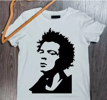 Sid vicious ikoninen siluetti t-paita - Tenstickers