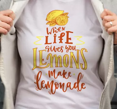 Sitruuna luonnos lainauspaita naisille - Tenstickers