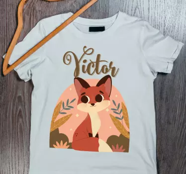 Söpö kettu nimelliselle pojalle t paitoja vauvoilla - Tenstickers