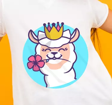 Söpö lama prinsessa t-paita - Tenstickers