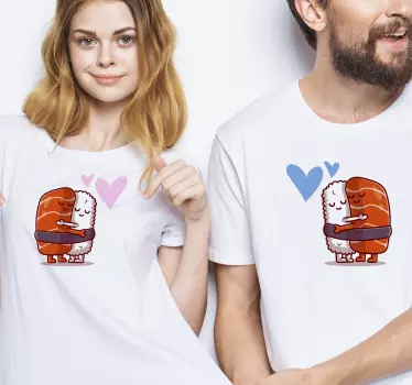 Söpö pari halauksessa parin t-paita - Tenstickers