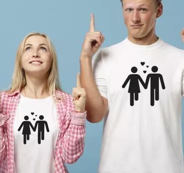 Söpö pari käsi kädessä t-paidat - Tenstickers