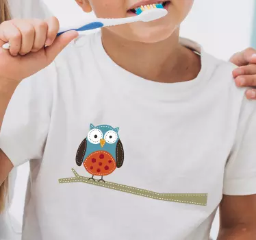 Söpö pöllöhahmo lasten t-paita - Tenstickers