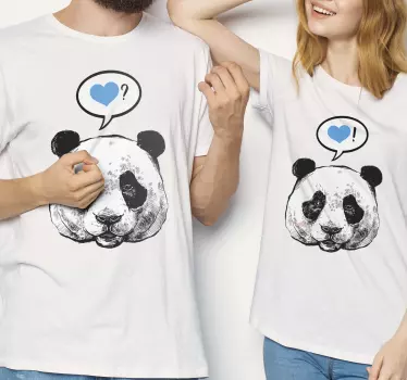 Söpöt pandat rakastaville t-paita - Tenstickers