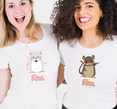 Söpöt yhteensopivat jyrsijät äiti ja tytär t-paita - Tenstickers
