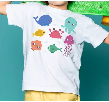 Suloiset merieläimet lasten t-paita - Tenstickers