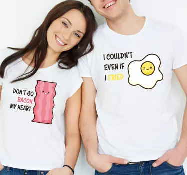 Suloiset ruokavitsit parin t-paita - Tenstickers