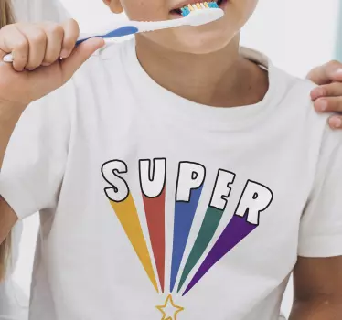 Super värikkäät säteen t-paita - Tenstickers