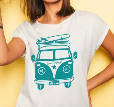 Surffausvintageajoneuvotpaita - Tenstickers