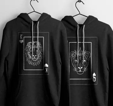 Couple Hoodies Kuningas ja Kuningatar - Tenstickers