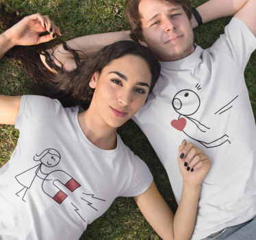 Sydänmagneetti Couple t shirts - Tenstickers