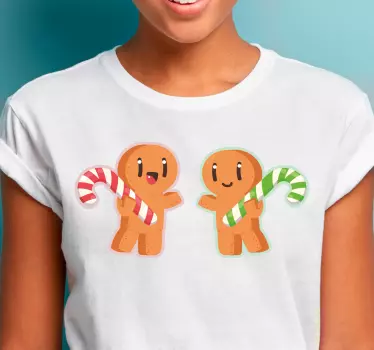 Tanssivat piparit joulu t-paita kahdelle - Tenstickers