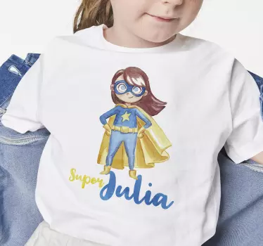 Tyttö supersankari henkilökohtainen paita lapselle - Tenstickers