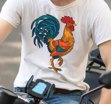 Tyylikäs kukon t-paita - Tenstickers
