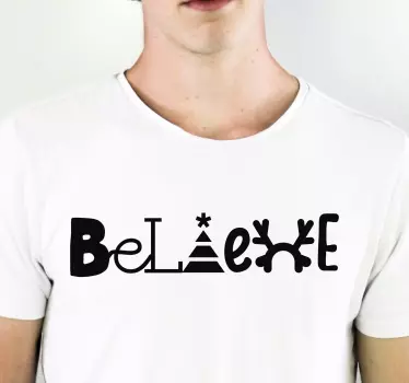 Usko tekstiin t-paita jouluksi - Tenstickers