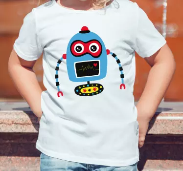 Värikäs robottihahmo lasten t-paita - Tenstickers