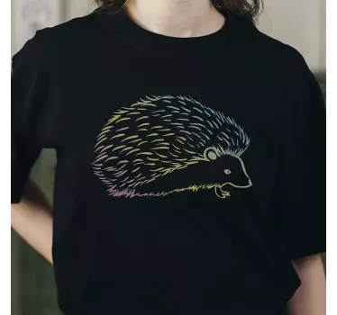 Porcupine piirretty linjoihin t-paita - Tenstickers