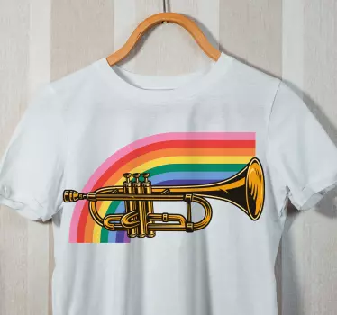 Värikäs trumpettisateenkaari t-paita - Tenstickers
