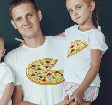 Vastaavat pizzaviipaleet isälle ja pojalle samanlaiset paidat - Tenstickers