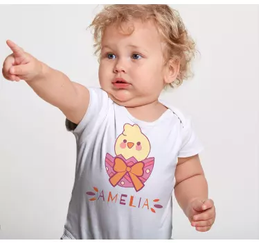 Vauvalle t-paita söpö kana rusetilla - Tenstickers