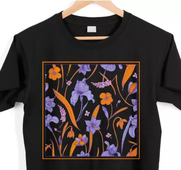 Violetti ja oranssi krookuskukka t-paita - Tenstickers