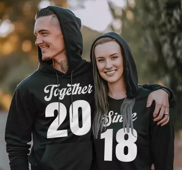 Yhdessä tapauksesta lähtien Couple Hoodies - Tenstickers