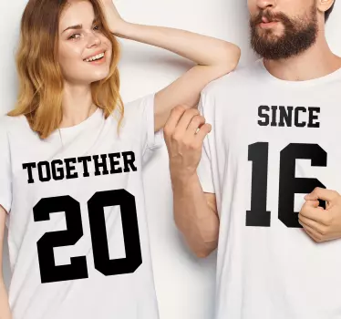 Yhdessä vuodesta 16 parin t-paita - Tenstickers
