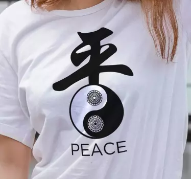 Yin yang rauhan symboli t-paita - Tenstickers