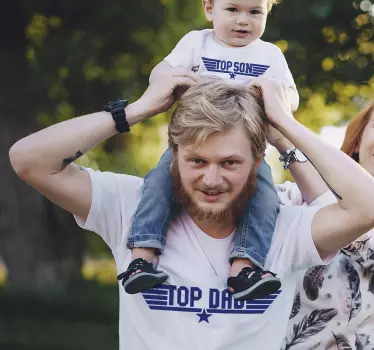 "Top son" ja "Top dad" isän ja pojan vastaavat t-paidat - Tenstickers
