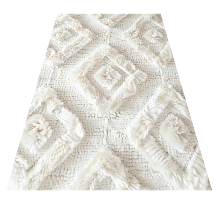 Timanttikuvio valkoinen vinyylimatto - Tenstickers