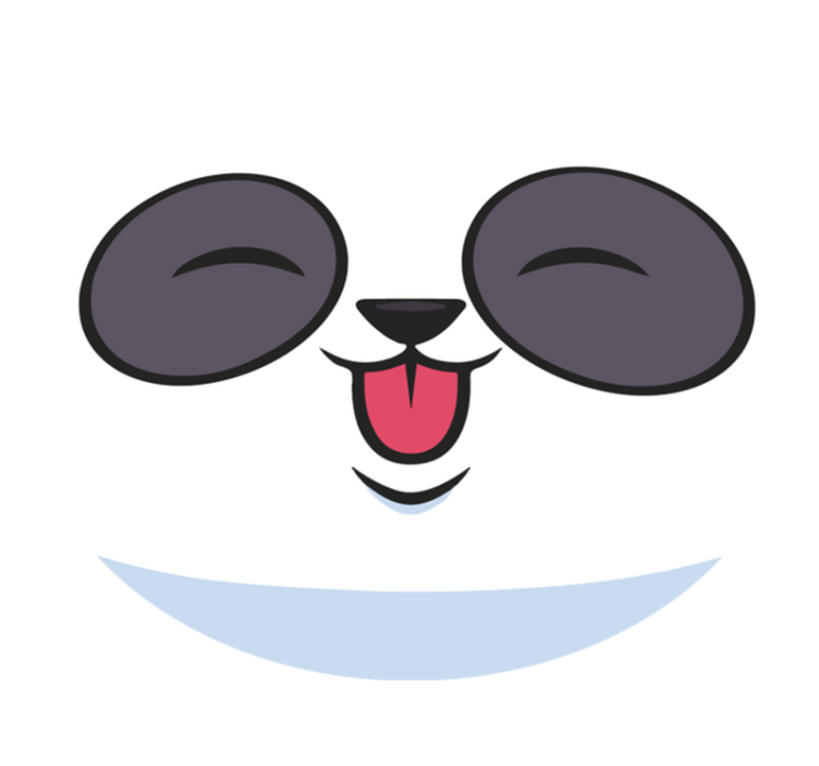 Pandan kasvot valkoinen vinyylimatto - Tenstickers