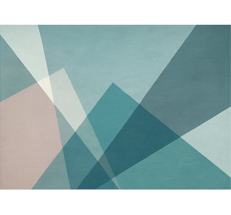 Geometrinen abstrakti muotoilu sininen vinyylimatto - Tenstickers